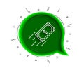 Fast payment line icon. Dollar exchange sign. Vector