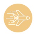 Fast plane transport cargo shipping related delivery block style icon