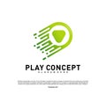 Fast Play logo design concept. Play tech logo template vector. Icon Symbol