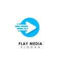 fast play media logo design template. circle play icon symbol designs