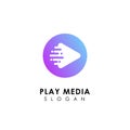 fast play media logo design template. circle play icon symbol designs