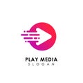 Fast play media logo design template. play icon symbol design