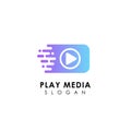 fast play media logo design template. play icon symbol design