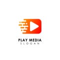 fast play media logo design template. play icon symbol designs