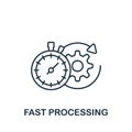 Fast Processing icon. Monochrome simple line Data Science icon for templates, web design and infographics