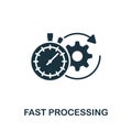 Fast Processing icon. Monochrome simple line Data Science icon for templates, web design and infographics