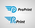 Fast Proffesional Printing Company Vector Logo Design for Media, Retail, Advertising, Newspaper or Book Concept Royalty Free Stock Photo