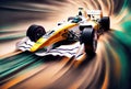 Fast racing car, speed in motion. Generative AI