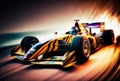 Fast racing car, speed in motion. Generative AI