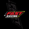 fast racing logo background design, automotive vehicle repair, suitable for screen printing, stickers, banners, teams, companies