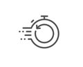 Fast recovery line icon. Backup data sign. Restore timer. Vector