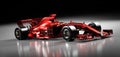 Fast red F1 car. Formula one racing sportscar