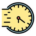 Fast repair clock icon color outline vector Royalty Free Stock Photo