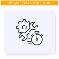 Fast repair line icon. Editable illustration