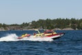 Fast rescue vessel with rescuerunner