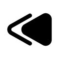 Fast reverse button black glyph ui icon