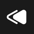 Fast reverse button dark mode glyph ui icon