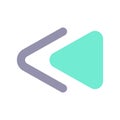 Fast reverse button flat color ui icon