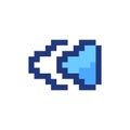 Fast reverse button pixelated RGB color ui icon