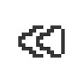 Fast reverse button pixelated ui icon