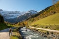 Fast river in Cirque de Gavarnie valley, France Royalty Free Stock Photo