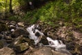 Fast river running in the forest. Halit