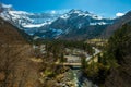 Fast river in valley, France