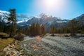 Fast river in valley, France Royalty Free Stock Photo