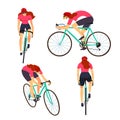 Fast road biker set from different view Royalty Free Stock Photo