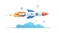Fast Rocket Flying Speed Adventure Space Travel, vector design Generative AI Royalty Free Stock Photo