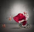 Fast Santa Claus on the bike Royalty Free Stock Photo