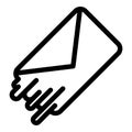 Fast send envelope icon, outline style