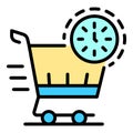 Fast service home delivery icon color outline vector