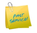 Fast service written on a post. illustration Royalty Free Stock Photo