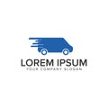 Fast shipping delivery truck logo design concept template Royalty Free Stock Photo