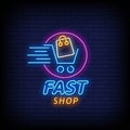 Fast Shop Logo Neon Signs Style Text Vector Royalty Free Stock Photo