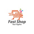 fast shop, shopping cart, trolley, online shop logo Ideas. Inspiration logo design. Template Vector Illustration. Isolated On Royalty Free Stock Photo