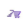 Fast shop, shopping cart, trolley, online shop logo Ideas. Inspiration logo design. Template Vector Illustration. Isolated On Royalty Free Stock Photo