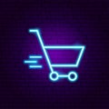 Fast Shopping Cart Neon Sign