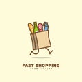 Fast shopping logo Royalty Free Stock Photo