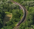 Fast sloavakia train from Skalka view point near Kysak station Royalty Free Stock Photo