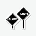 Fast or slow pace sticker icon isolated on gray background Royalty Free Stock Photo