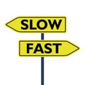 Fast or slow road sign Royalty Free Stock Photo