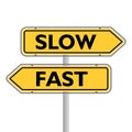 Fast or slow road sign Royalty Free Stock Photo