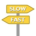 Fast or slow road sign Royalty Free Stock Photo