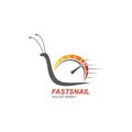 fast snail logo vector icon illustration