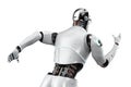 Fast speed technology concept with 3d rendering robot running
