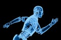 Fast speed technology concept with 3d rendering x-ray robot running