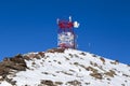 Fast speed Wireless internet connection communication mobile technology concept on the top of a snowy mountain, Communication Royalty Free Stock Photo