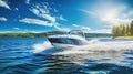 fast speedboat lake Royalty Free Stock Photo